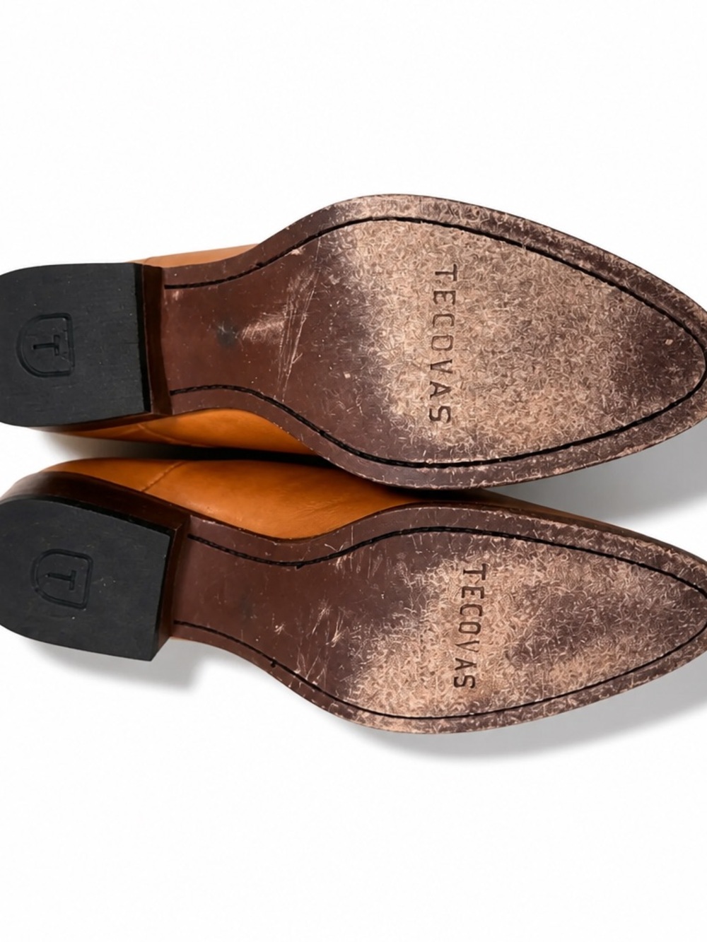 EUC!! Tecovas The Sophie Carmel/Tan Bovine Leather Mule Slide Size 7 Western - Picture 5 of 6